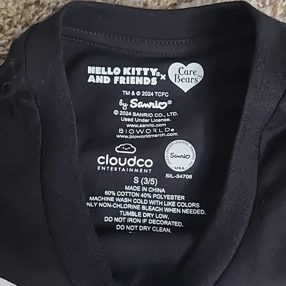 Hello Kitty And FriendsBlack Short Sleeve Tee Vibrant Graphic Design - Picture 3 of 5